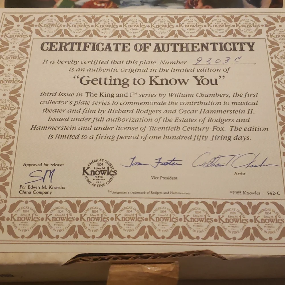 GETTING TO KNOW YOU  COLLECTOR PLATE - Picture 3 of 6